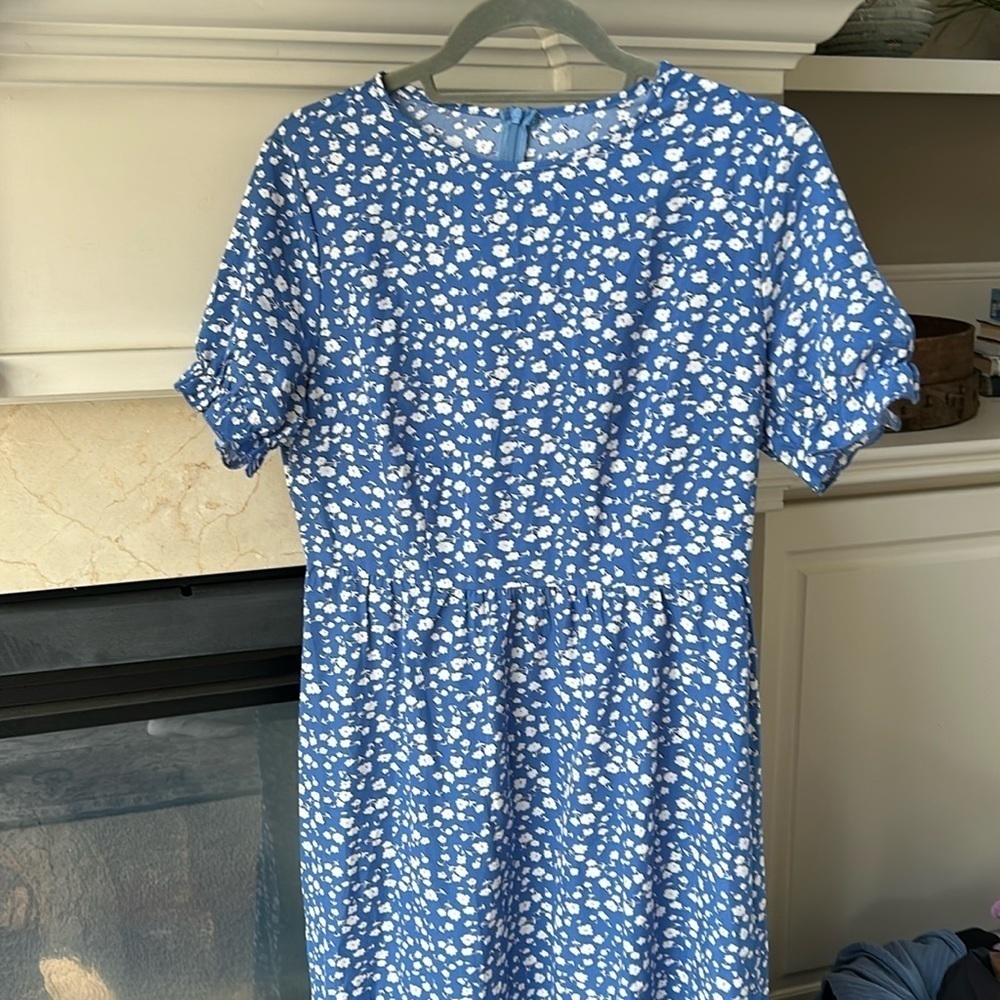 SHEIN Ditsy Floral Print Ruffle Hem Prairie Dress Medium